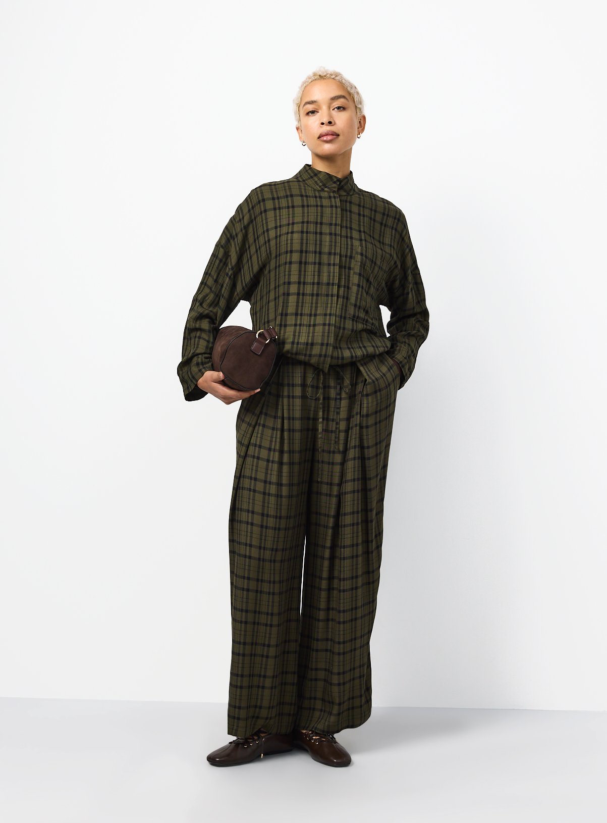 Green Check Funnel Neck Shacket 16 - Image 2 thumbnail